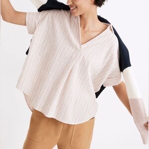 Madewell | Courier Button Back Shirt women’s size M Brampton stripe preppy comfy
